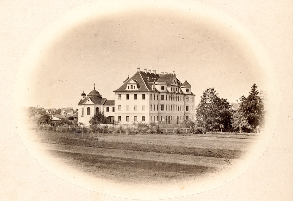 Historisches Schloss Waldsee aus der Ferne